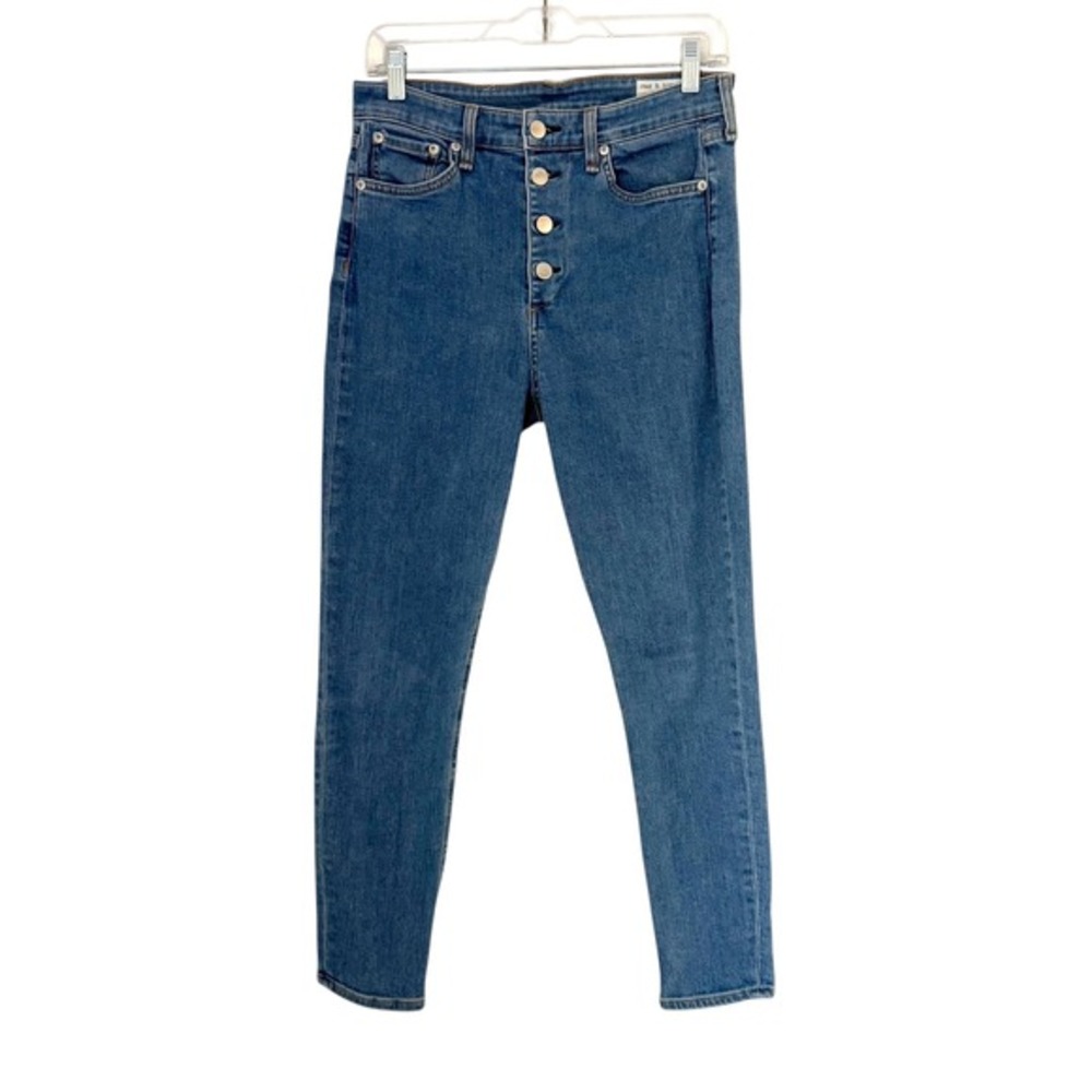 Rag & Bone Nina High Rise Ankle Skinny Jeans Button Fly Montana Wash Size 29 - Picture 2 of 8